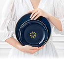 M-MAX Dinnerware Set Ceramic Plates and Bowls Sets 6 Pcs, Blue Service - Blue - Like New