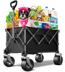 PIKULA BEACH WAGON COLLAPSIBLE WAGON 220LBS BIG WHEELS FOLDABLEWAGON CARTS BLACK - Like New