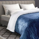 LUXURY HOME LIGHTWEIGHT SUPER SOFT COZY SHERPA FLEECE THROW BLANKET 50X60 - BLUE - Like New