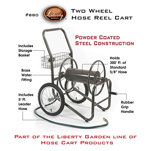LIBERTY GARDEN 880 INDUSTRIAL 2-WHEEL PNEUMATIC TIRE REEL CART - BRONZE - Like New