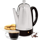 West Bend 54159 12-Cup Stainless Steel Electric Coffee Percolator - Silver - Like New