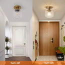 PARROT UNCLE - 6" MODERN GLASS SMALL SEMI FLUSH MOUNT CEILING LIGHT - GOLD - Like New
