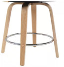 SONIA 26 IN. COUNTER HEIGHT BLACK UPHOLSTERED SWIVEL BARSTOOL - BLACK/OAK - Like New