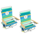 TOMMY BAHAMA 5-Position Lay Flat Backpack Cooler Beach Chair 2-Pack STRIPE - Like New