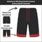 JUMP START MEN'S MESH QUICK DRY ATHLETIC PERFORMANCE SHORTS,SIZE 2XL - BLACK/RED - Brand New