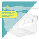 EZEE SPACE 3PK CLEAR PLASTIC STORAGE BINS WITH LIDS - 8X10 - CLEAR - Like New