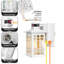 LARK MANOR OUTDOOR WALL LIGHT WITH GFCI OUTLET , MOTION SENSOR - WHITE - Like New