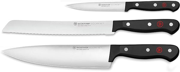 WUSTHOF Gourmet 3-Piece Chef's Knife Set 1125060308 - Black Like New