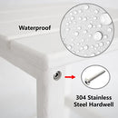 N&V HDPE Side Table Adirondack Square Outdoor Poly Lumber Patio - White - Brand New