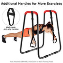 EVERYMILE DIP STATION MULTI-FUNCTION DIP BAR STANDS PARALLEL BARS - BLACK/RED - Like New