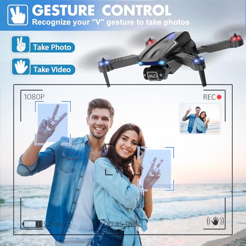 NASETO DRONE CAMERA 1080P KIDS ADULTS FOLDABLE HD FPV MINI DRONE 3 BATTERIES - Like New