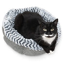 PET CRAFT SUPPLY SOHO ROUND CAT BED FOR CATS ULTRA SOFT PLUSH MEMORY FOAM - GRAY - Like New