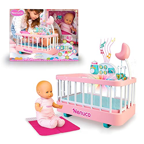 NENUCO GOOD SLEEP CRADLE WITH BABY DOLL CRIB AND ACCESSORIES 14"DOLL - PINK - Brand New