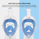 UNIGEAR SNORKEL MASK FULL FACE - SIZE: MEN LARGE/XL - WHITE/BLUE - Like New