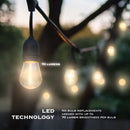 LANDIA HOME (2X48FT) LED HD STRING LIGHT 30 HANGING SOCKETS 32 LED BULBS - BLACK - Like New