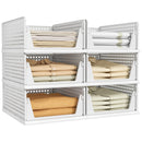 Pinkpum 6 Pack Closet Organizers Storage Bins Stackable Plastic Drawer Basket - Like New