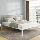 NOVILLA 14" BED FRAME QUEEN SIZE METAL BED FRAME WITH STORAGE NV0BFW03-Q WHITE - Like New