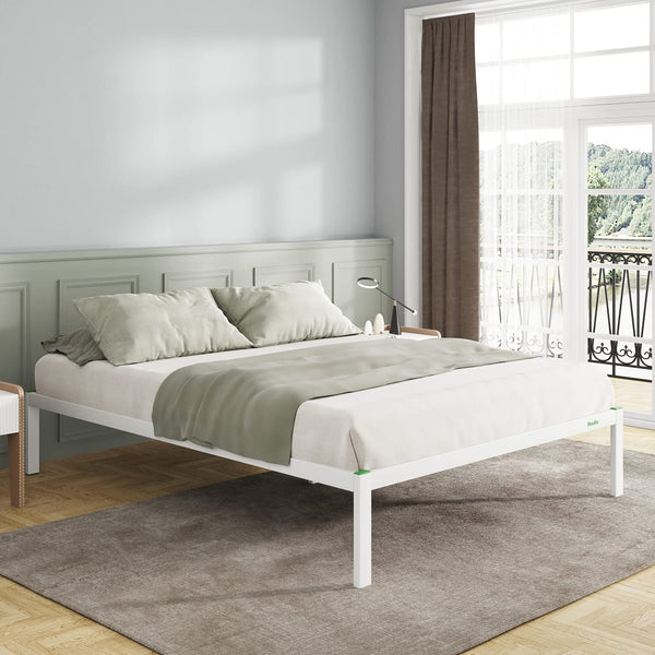 NV0BFW03-F Novilla 14 Inch Full Bed Frame Metal Bed Frame with Storage - White - Like New