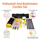 AMAZON BASICS PORTABLE OUTDOOR VOLLEYBALL BADMINTON COMBO SET MULTI COLOR - Like New