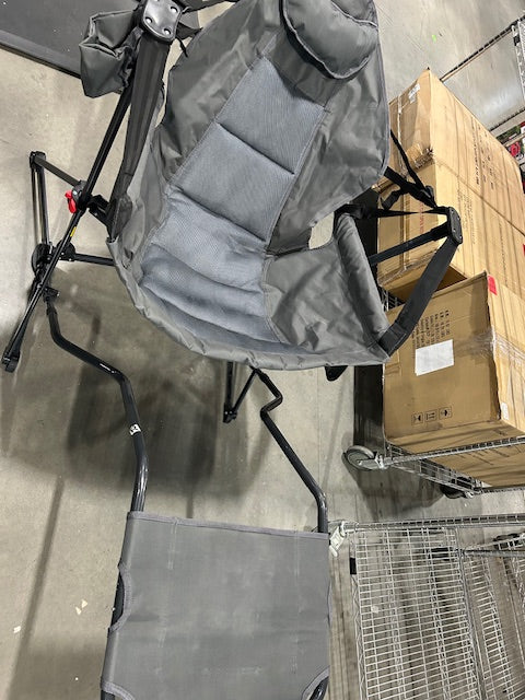GENERIC GRAY SWINGING OUTDOOR CHAIR WITH FOOT REST - GRAY - Like New