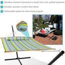 Sunnydaze Quilted Double Hammock with Stand for Outside 400-Pound Capacity - Like New