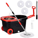 Spin Mop and Bucket with Wringer Set on Wheels 25QT B0BRCLKG7B - Silver - Brand New