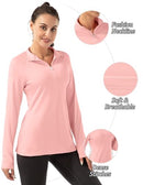 FKEEP WOMEN'S POLO SHIRTS LONG SLEEVE UPF 50+ SUN PROTECTION TENNIS GOLF - PINK - Brand New