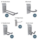 CROWN WALL STEEL LOCKING HOOK KIT SLATWALL PANELS CW10-K SILVER - Like New