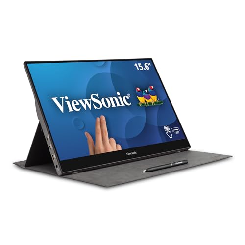 VIEWSONIC TD1655 15.6IN 1080P PORTABLE MONITOR WITH IPS TOUCHSCREEN - BLACK Like New