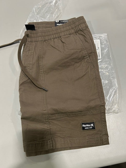 HURLEY MEDIUM OLIVE CARGO SHORTS - SIZE: MEN M - WOODLAND - Brand New