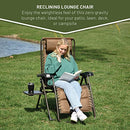 TIMBER RIDGE Zero Gravity Chairs, Folding Chair Padded Lounge - Brown - Brand New