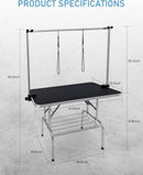 Kalolary 45 x 24 Inch Black Stainless Steel Pet Grooming Table Adjustable - Like New