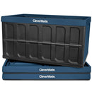 CLEVERMADE COLLAPSIBLE STORAGE BIN (NO LID) OCEAN 3PK - 62L (16 Gal) FOLDING - Like New