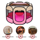 Sinsun Portable Foldble Puppy Playpen with Carrying Bag - Pink - Brand New