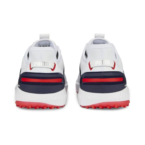 PUMA Men's Ignite Elevate Wide Golf Shoe White/Navy Size 8.5 Wide - Brand New