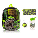 JURASSIC WORLD 2L 16" 5PC KIDS' LUNCH SET WITH BACKPACK - BLACK - Like New