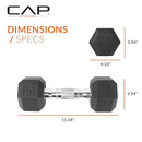 CAP BARBELL SET OF COATED HEX DUMBBELL WEIGHT SDRSIS-50LB - SILVER - Like New