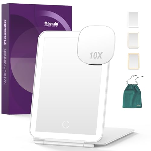 MOCADO LED FOLDABLE TRAVEL MAKEUP MIRROR - WHITE - Like New