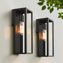 VERRON 2PACK OUTDOOR WALL LANTERNS EXTERIOR WATERPROOF WALL SCONCE B04017P2PK-BK - Like New