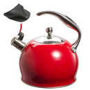 SOTYA TEA KETTLE BEST 3 QUART INDUCTION MODERN STAINLESS, WHISTLING - RED - Like New