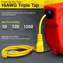Reelworks: Extension Cord Reel Retractable Polypropylene 33 FT 16AWG 3C SJT - Like New