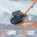 Litheli Cordless Electric Snow Shovel, 20V 12-Inch Snow Thrower - White/Orange - Like New