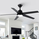 VACZON CEILING FANS LIGHTS REMOTE 52 INCH MODERN CEILING FAN QUIET - BLACK - Like New
