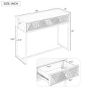 Harper & Bright Designs Modern Sleek Console Table Two Drawers Stripe Design - Brand New