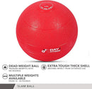DAY 1 FITNESS WEIGHTED 15 POUND SLAM BALL - NO BOUNCE MEDICINE BALL - RED - Like New