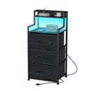 LEADPRO TALL NIGHTSTAND WITH LIGHT AND CHARGING STATION 5610006 - BLACK - Like New