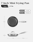 XBM Nonstick Frying Pan with Lid 7" Durable Stainless Steel Skillet - Like New