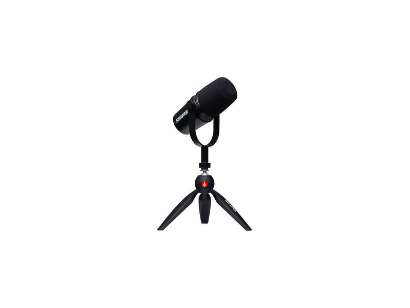 Shure MV7 USB Microphone with Manfrotto Pixi Mini Tripod Bundle - MV7-K-BNDL