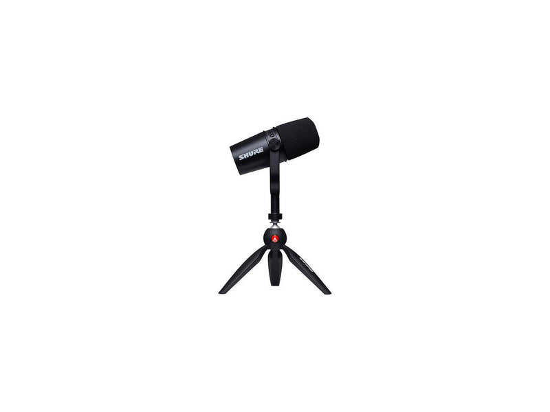 Shure MV7 USB Microphone with Manfrotto Pixi Mini Tripod Bundle - MV7-K-BNDL