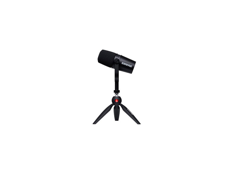 Shure MV7 USB Microphone with Manfrotto Pixi Mini Tripod Bundle - MV7-K-BNDL